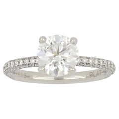 Estate Platinum GIA 1,71 Karat Verlobungsring mit rundem Diamanten im Brillantschliff