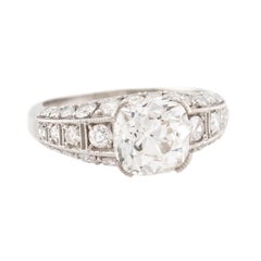Estate Platinum GIA Diamond Engagement Ring 2.73ct