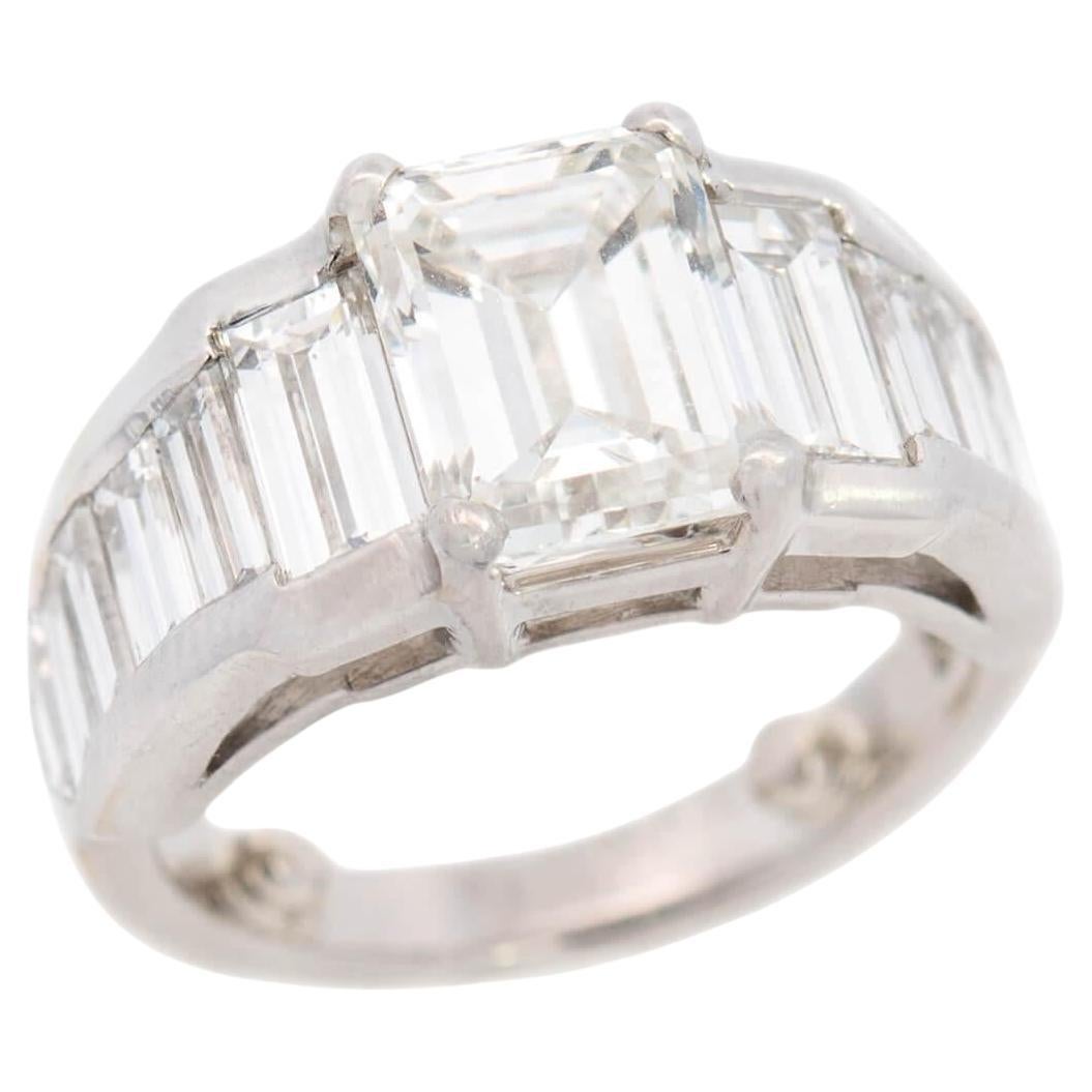 Estate Platinum GIA Diamond Engagement Ring 3ct