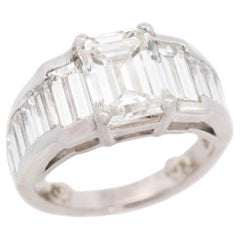 Estate Platinum GIA Diamond Engagement Ring 3ct