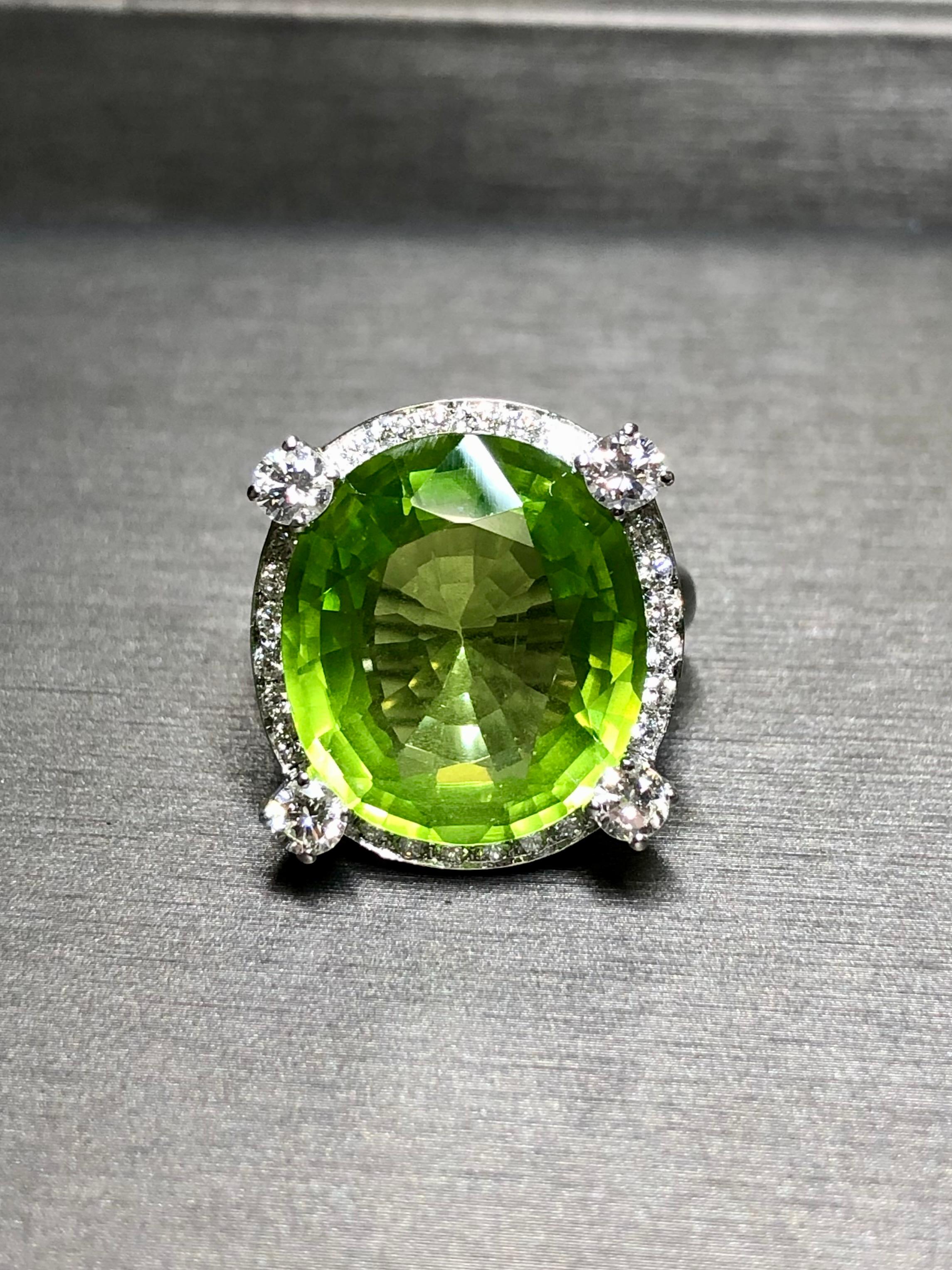 peridot and diamond ring