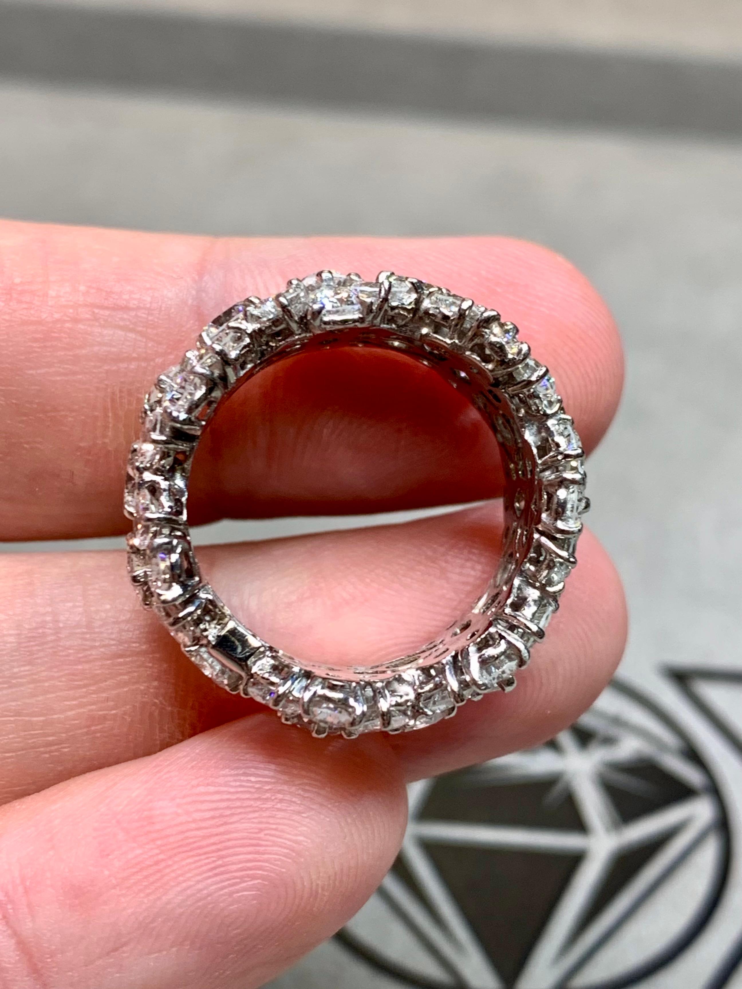 Estate Platino Pear Marquise Round Diamond Floral Wide Eternity Band 10ctw G Vs In condizioni buone in vendita a Winter Springs, FL