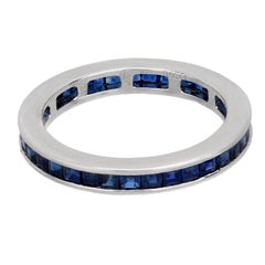 Estate Platinum Sapphire Eternity Band