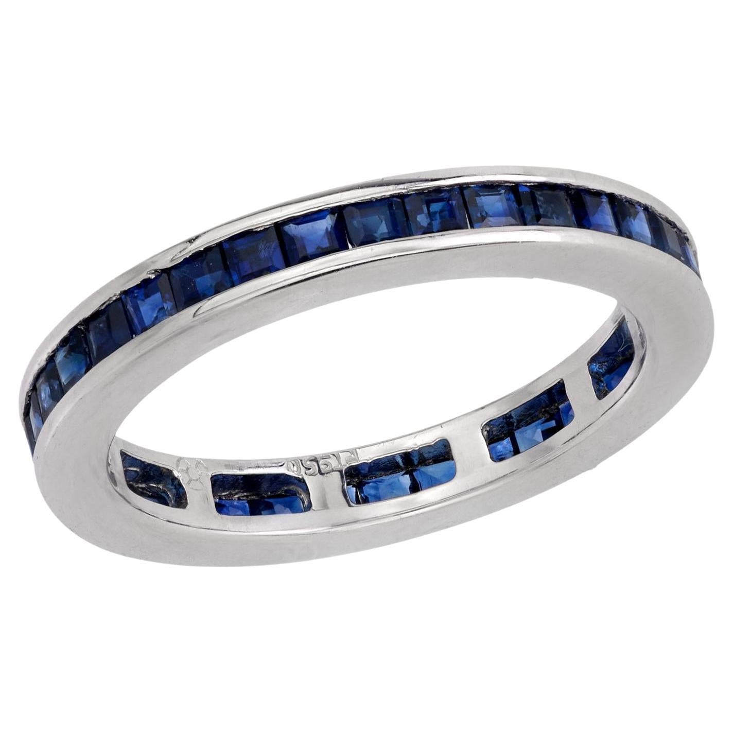 Estate Platinum Sapphire Eternity Band