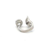 Estate Platinum Three-Stone Cocktail Ring with 3.62 Ct Round & Pear Diamonds GIA