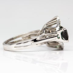 Estate Platinum Tourmaline and Diamond Ring