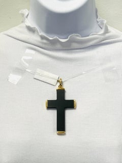 Estate Pomellato Cross Pendant Necklace in 18K Yellow Gold