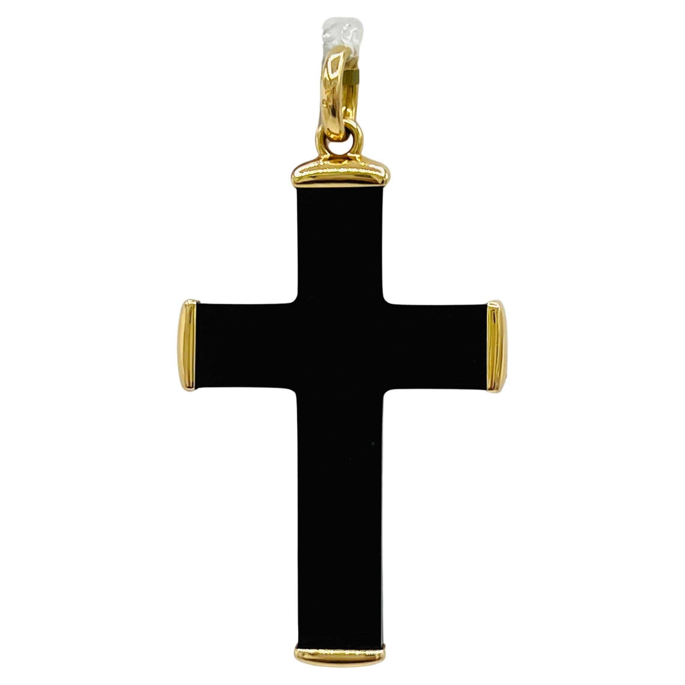 Estate Pomellato Cross Pendant Necklace in 18K Yellow Gold
