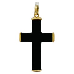 Estate Pomellato Cross Pendant Necklace in 18K Yellow Gold