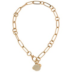 Estate Pomellato Oval-Shaped Cabochon Moonstone Necklace in Rose Gold