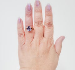 Estate Purple Spinel Solitaire in 14k Yellow Gold