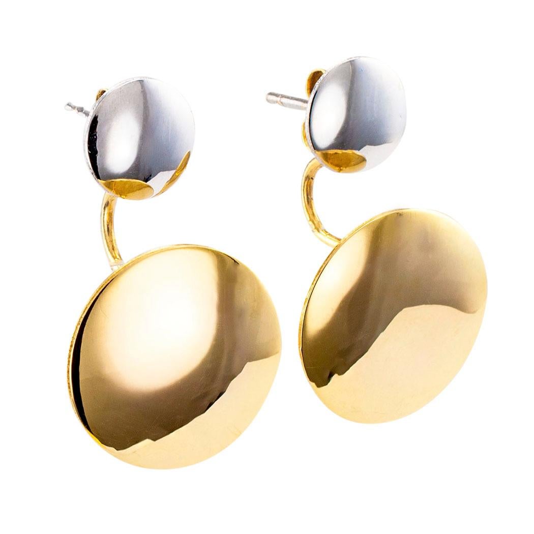 Estate Ralph Lauren two-tone gold drop earrings circa 2000.

DETAILS:
METAL:  14-karat yellow and white gold.
WEIGHT:  6.1 grams.
HALLMARKS:  maker’s marks for Ralph Lauren.
EARRING BACKS:  pierced.
MEASUREMENTS:  approximately 1-1/8” (2.85 cm) long