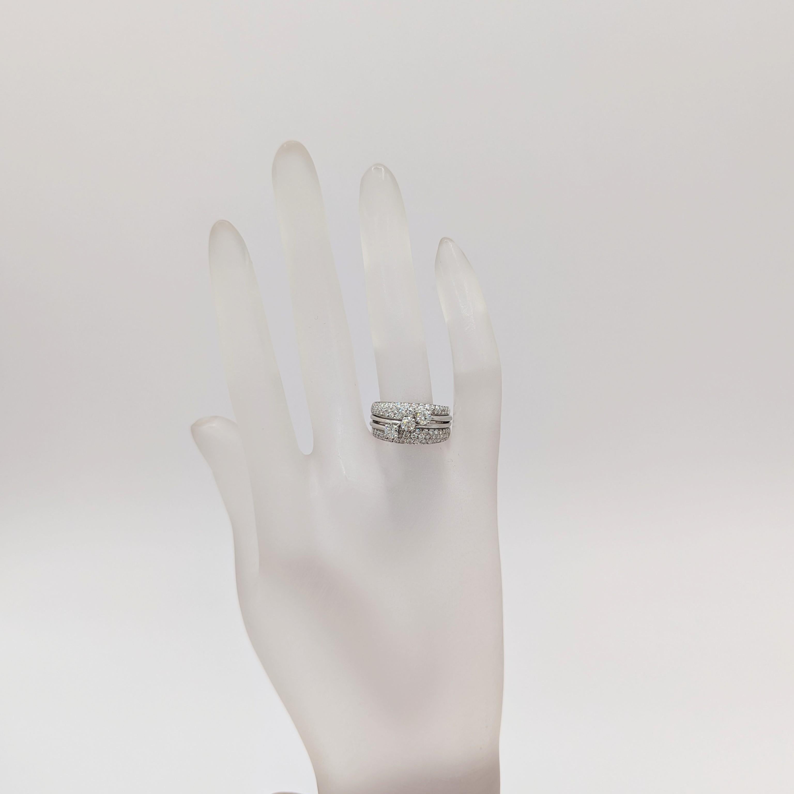 Nachlass Recarlo Weißer Diamantring aus 18 Karat Weißgold mit Diamanten (Rundschliff)