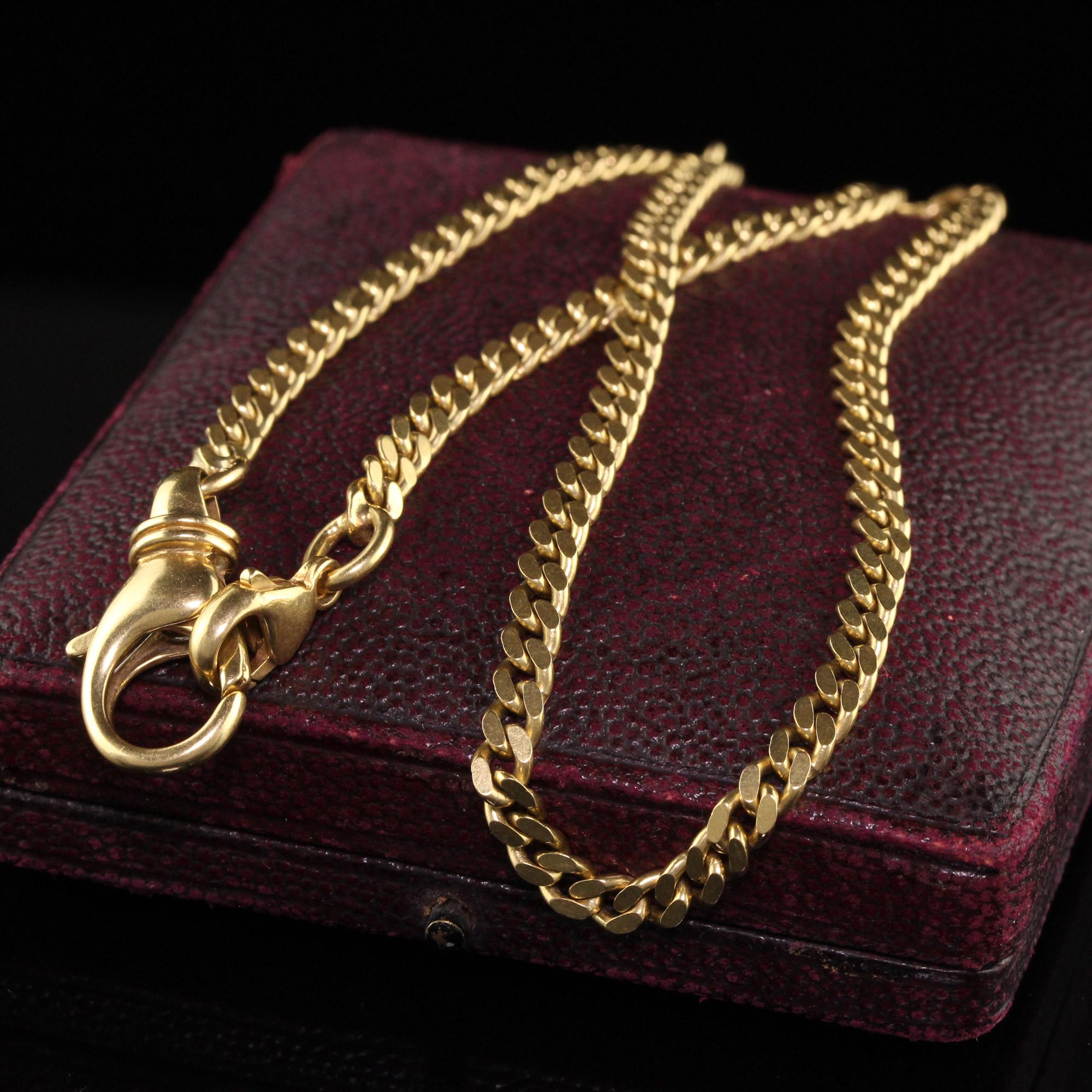 Beautiful Estate Retro Carl Bucherer 18K Yellow Gold Curb Link Chain Fob - 16 inches. This beautiful classic chain is crafted in 18k yellow gold. The chain is made in solid yellow gold and is hallmarked by Carl Bucherer (CB). It has substantial
