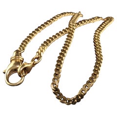 Estate Retro Carl Bucherer 18K Yellow Gold Curb Link Chain Fob