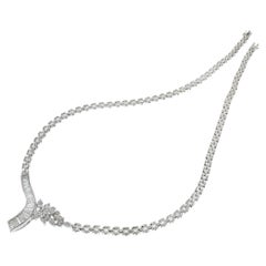 Estate Retro Era 14KT White Gold Diamond Necklace