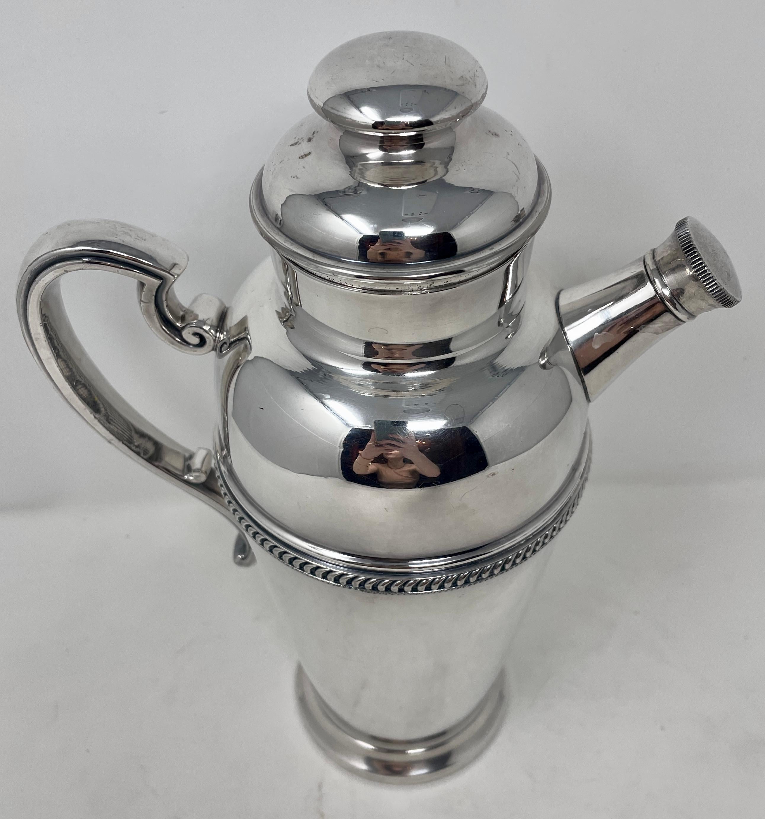 Large Estate Retro silver plated cocktail shaker pitcher, circa 1950.