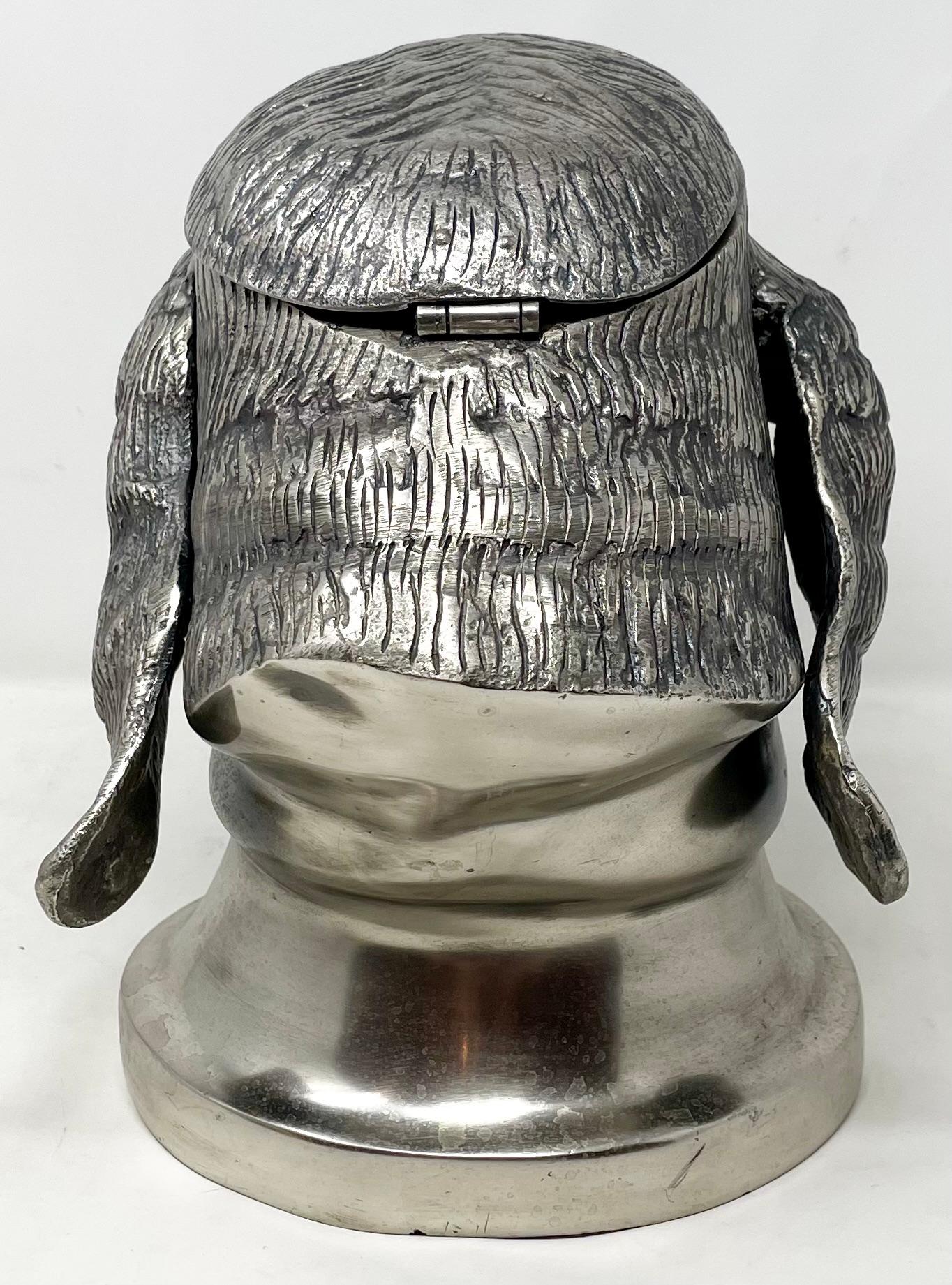 20th Century Estate Retro Silver-Plated Dog Ice Bucket, circa 1950s For Sale