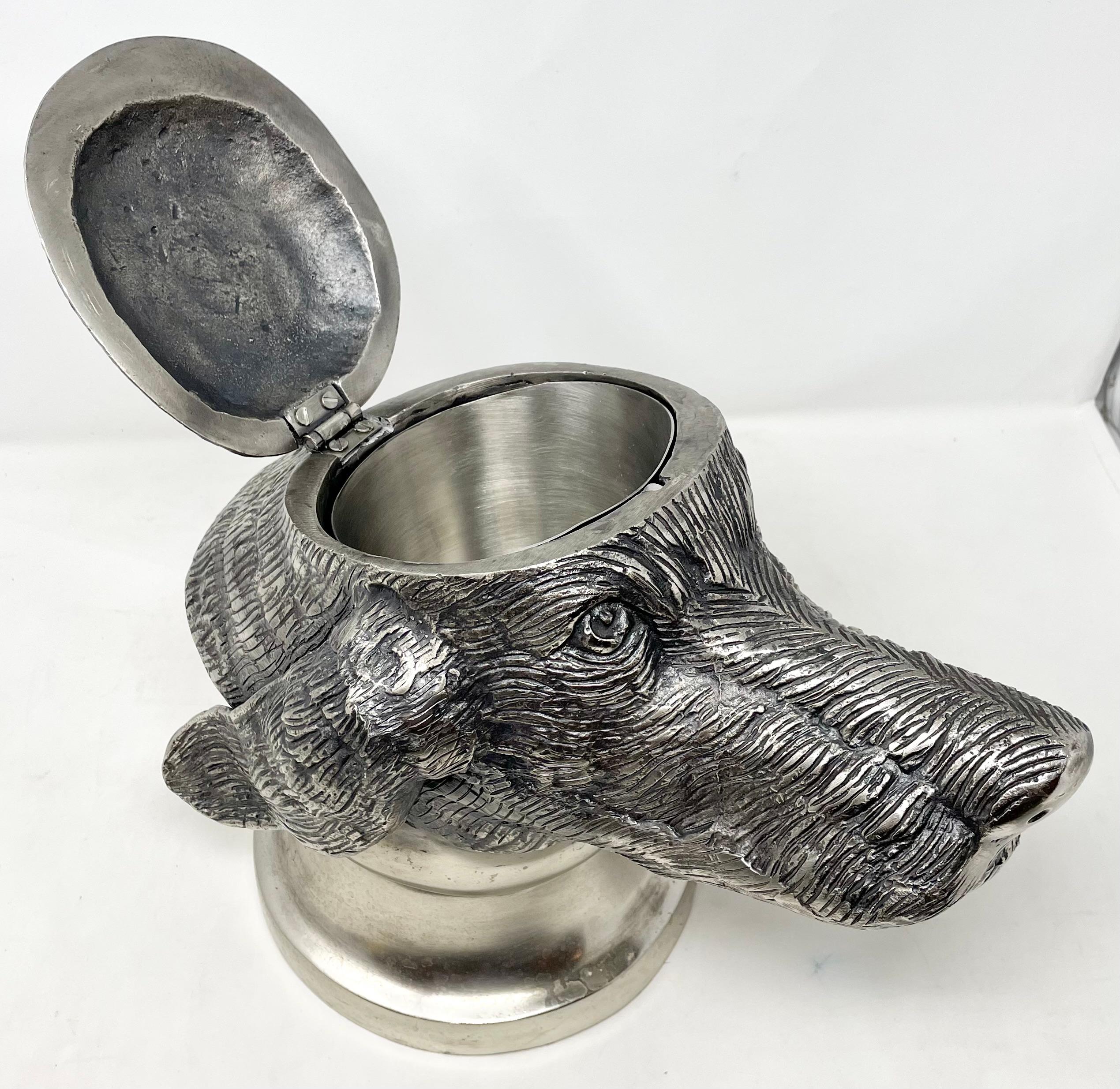 Silver Plate Estate Retro Silver-Plated Dog Ice Bucket, circa 1950s For Sale