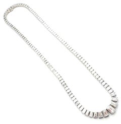 Estate Riviera Platinum 35 Carat Diamond Tennis Necklace