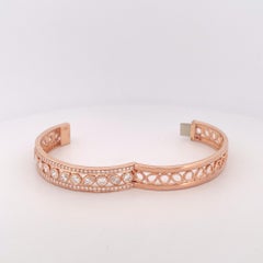 Estate Roberto Coin Cento Dolce 18k Rose Gold Diamond Bangle