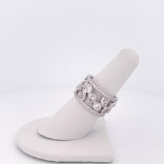 Estate Roberto Coin Cento Dolce 18k White Gold Diamond Wide Band