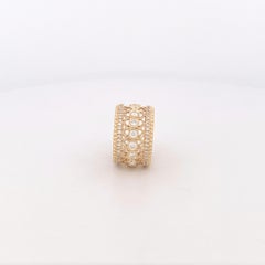 Estate Roberto Coin Cento Rosette 18k Yellow Gold Diamond Wide Band