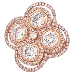 Estate Roberto Coin Cento Venetian 18k Rose Gold Diamond Oversized Ring