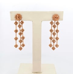 Estate Roberto Coin Palazzo Ducale 18k Rose Gold Black & White Diamond Earrings