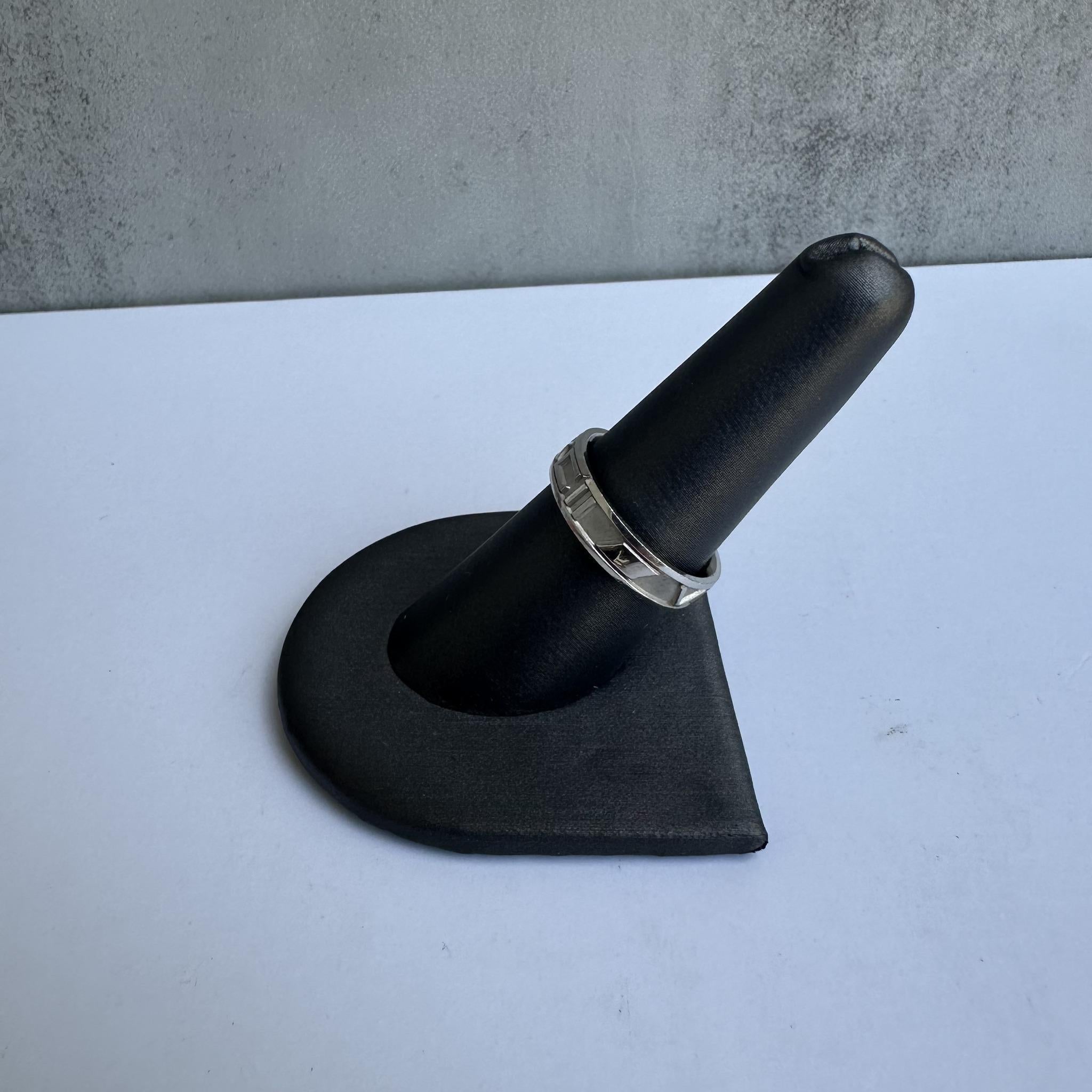Estate Roman Numeral Platinum Ring - 8.11 Grams, Size 7.5, John Christian In Excellent Condition For Sale In West Hempstead, NY