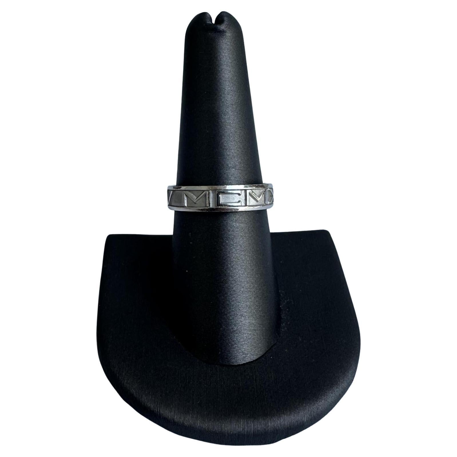 Estate Roman Numeral Platinum Ring - 8.11 Grams, Size 7.5, John Christian For Sale