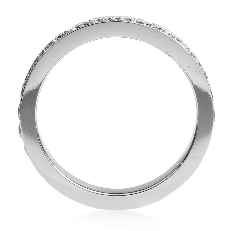Modern Estate Round Cut Diamond Platinum Eternity Wedding Band Ring For Sale