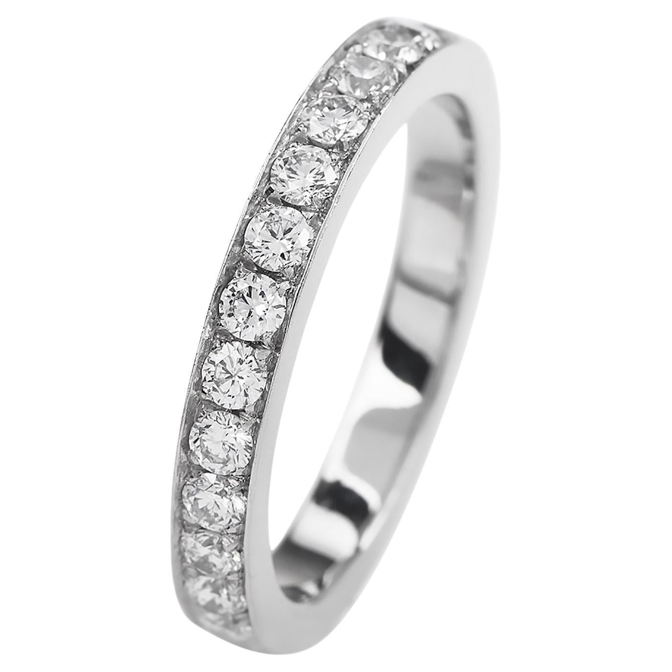 Estate Round Cut Diamond Platinum Eternity Wedding Band Ring For Sale