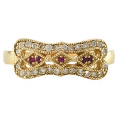 Estate Ruby and Diamond East-West Bow Ring