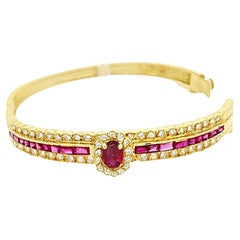Diamond and Ruby Bangle Bracelet