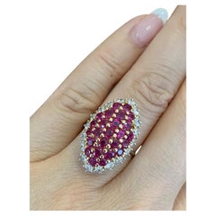 Estate Ruby and Diamond Ring in 18k White Gold and 18k Yellow Gold