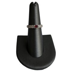 Estate Ruby and Diamond Ring in 18kt White Gold