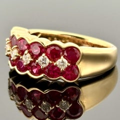 Estate Ruby & Diamond Band 18k Yellow Gold 2.26ctw