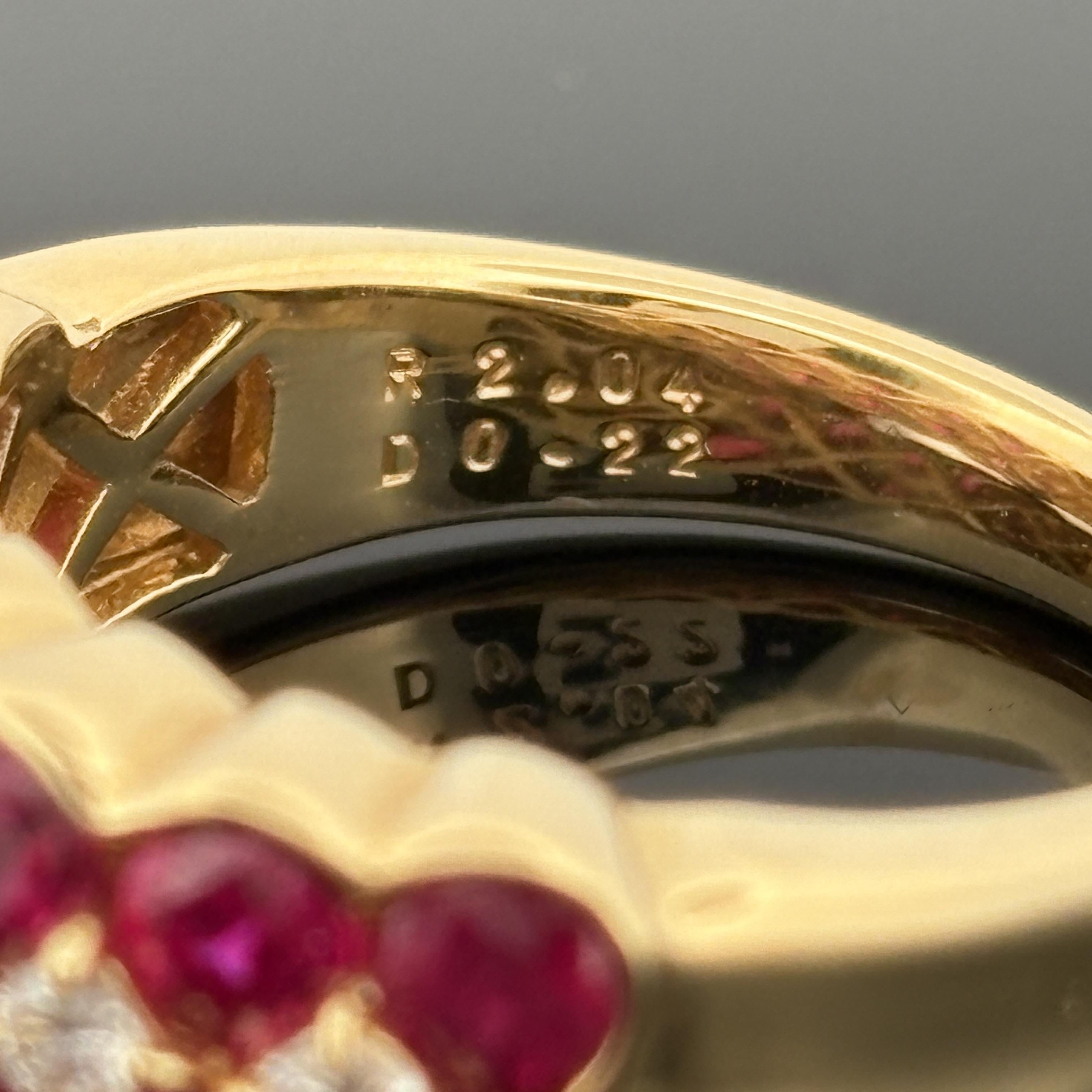 Bracelet en or jaune 18k avec rubis et diamants 2.26ctw en vente 3