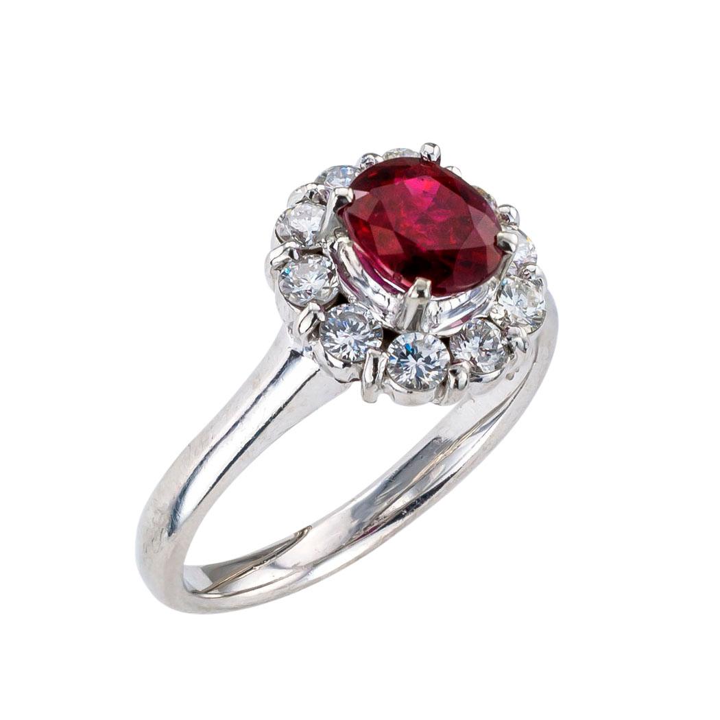 Ruby diamond and platinum engagement ring circa 1990.  Love it because it caught your eye, and we are here to connect you with beautiful and affordable jewelry.  It is time to pop the question and present that special lady in your life with this