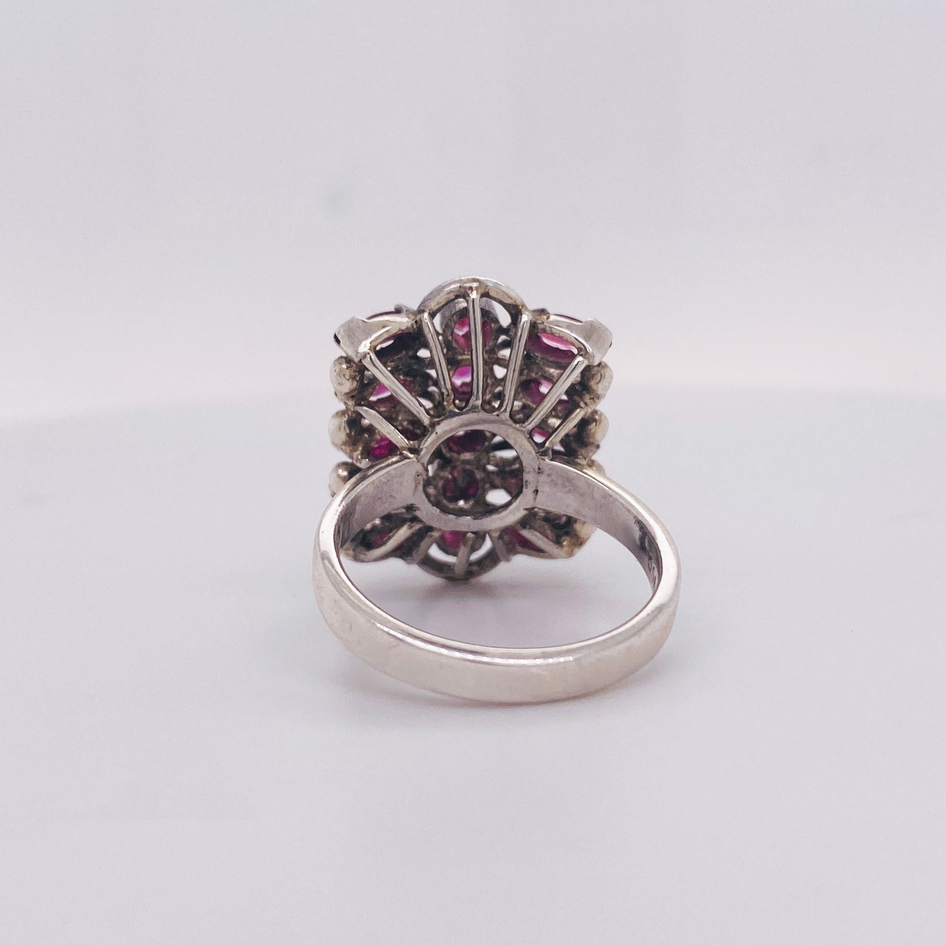 vintage sterling silver ruby ring