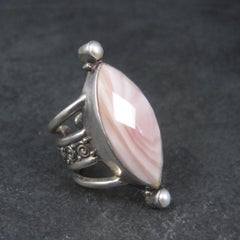 Estate Sajen Sterling Pink Mother of Pearl Ring Size 7