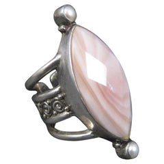 Nachlass Sajen Sterling Rosa Perlmutt-Ring Größe 7