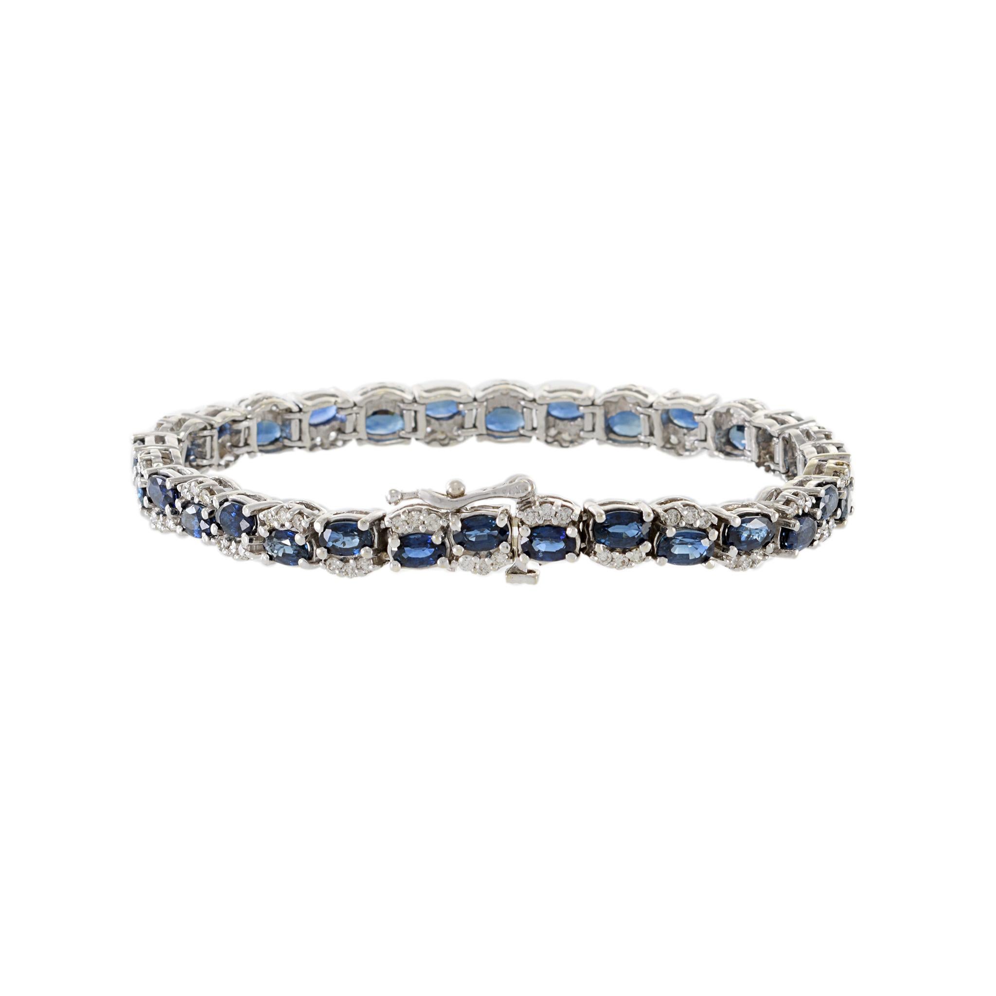Women's Estate Sapphire and Diamond Bracelet For Sale