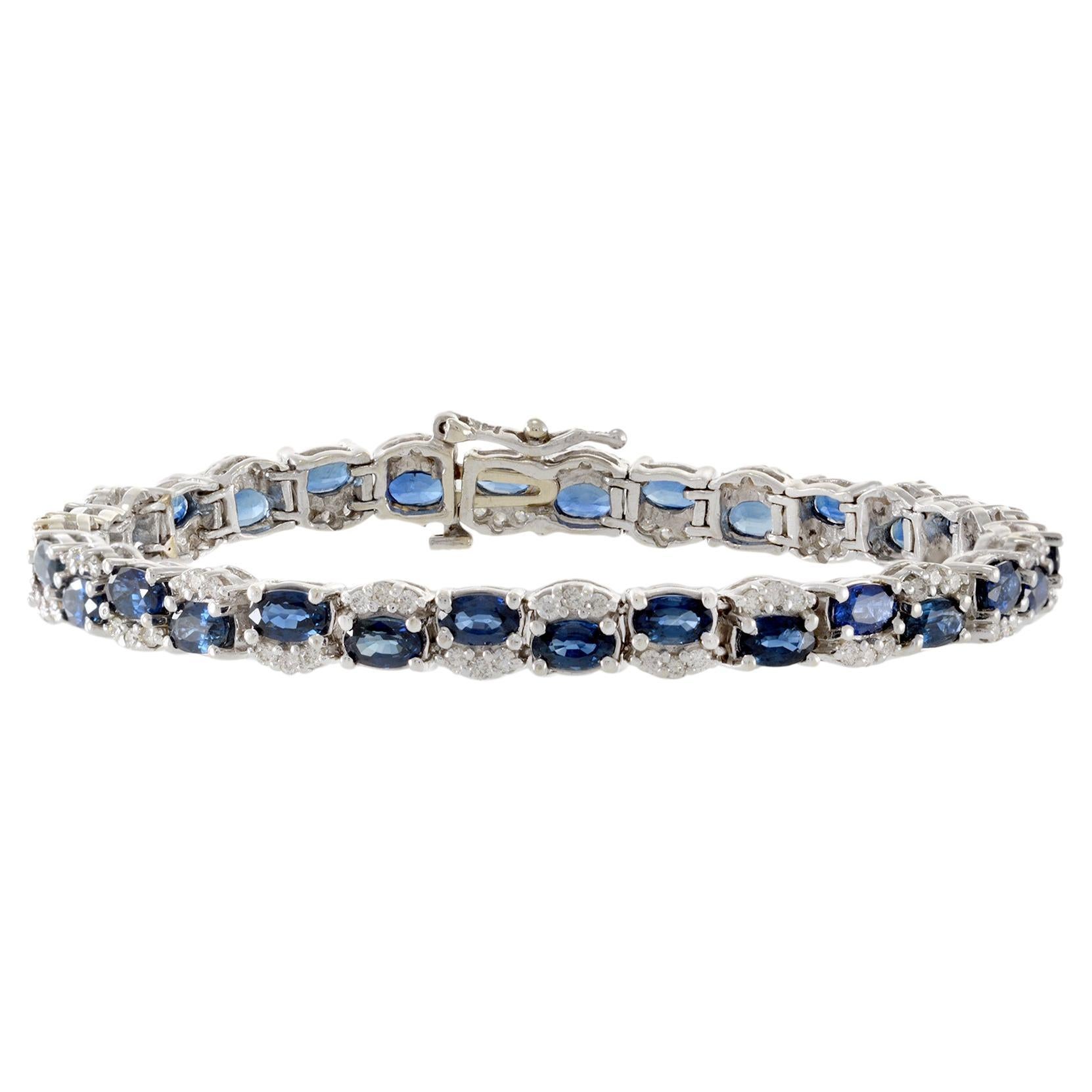 Estate Sapphire and Diamond Bracelet For Sale