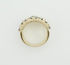 Estate Sapphire and Diamond Wedding Band in Yellow Gold