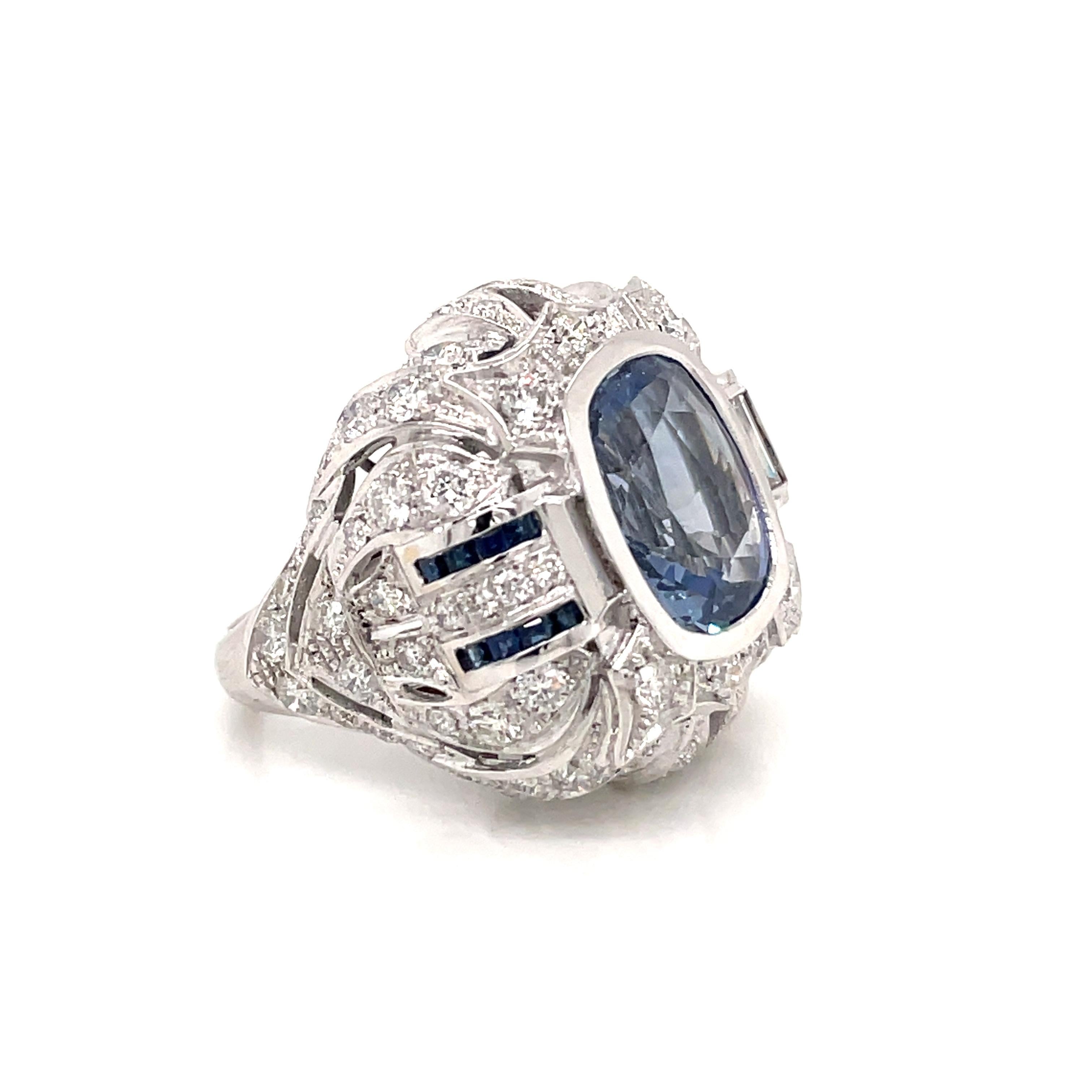 Women's Estate Sapphire Diamond Cocktail Ring