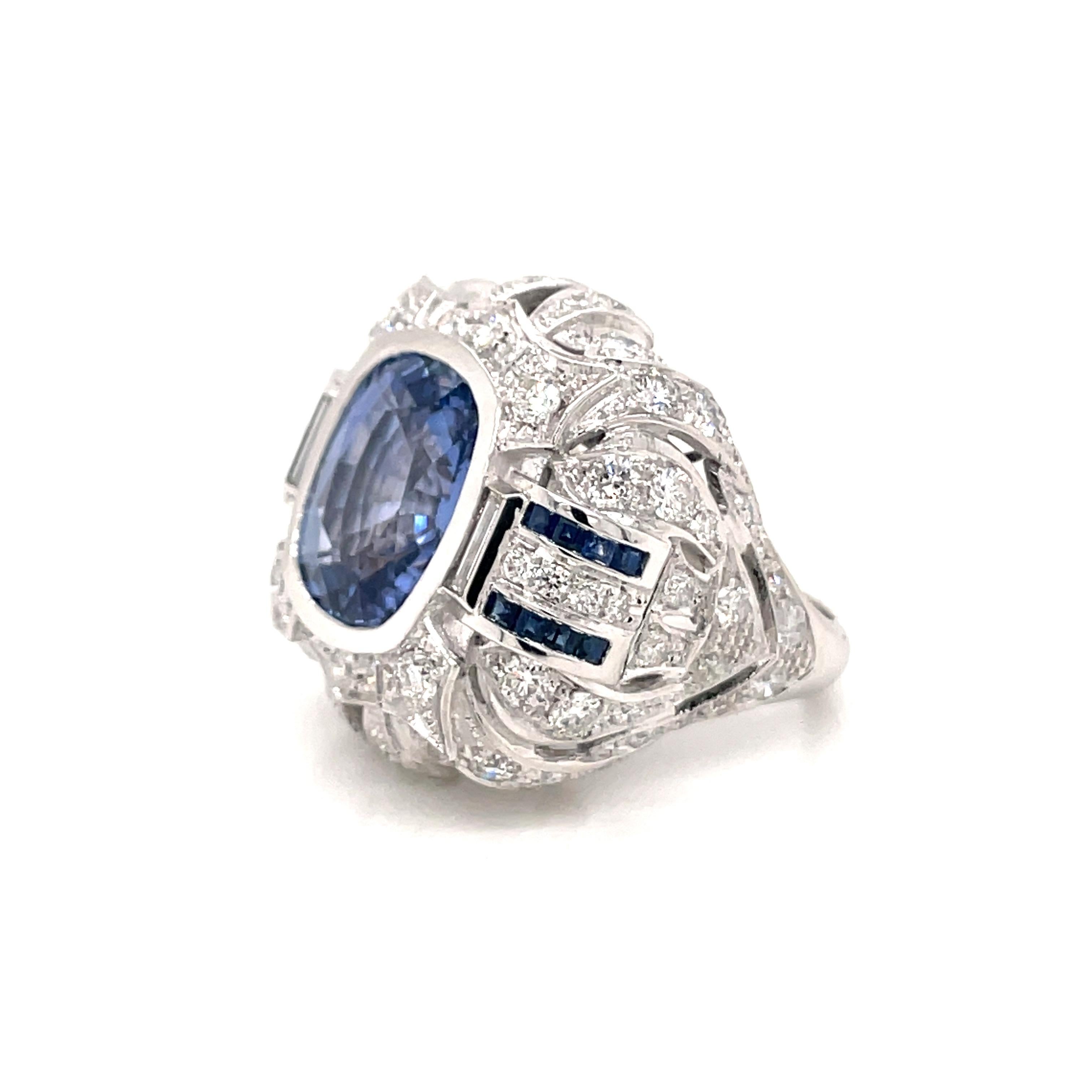 Estate Sapphire Diamond Cocktail Ring 1