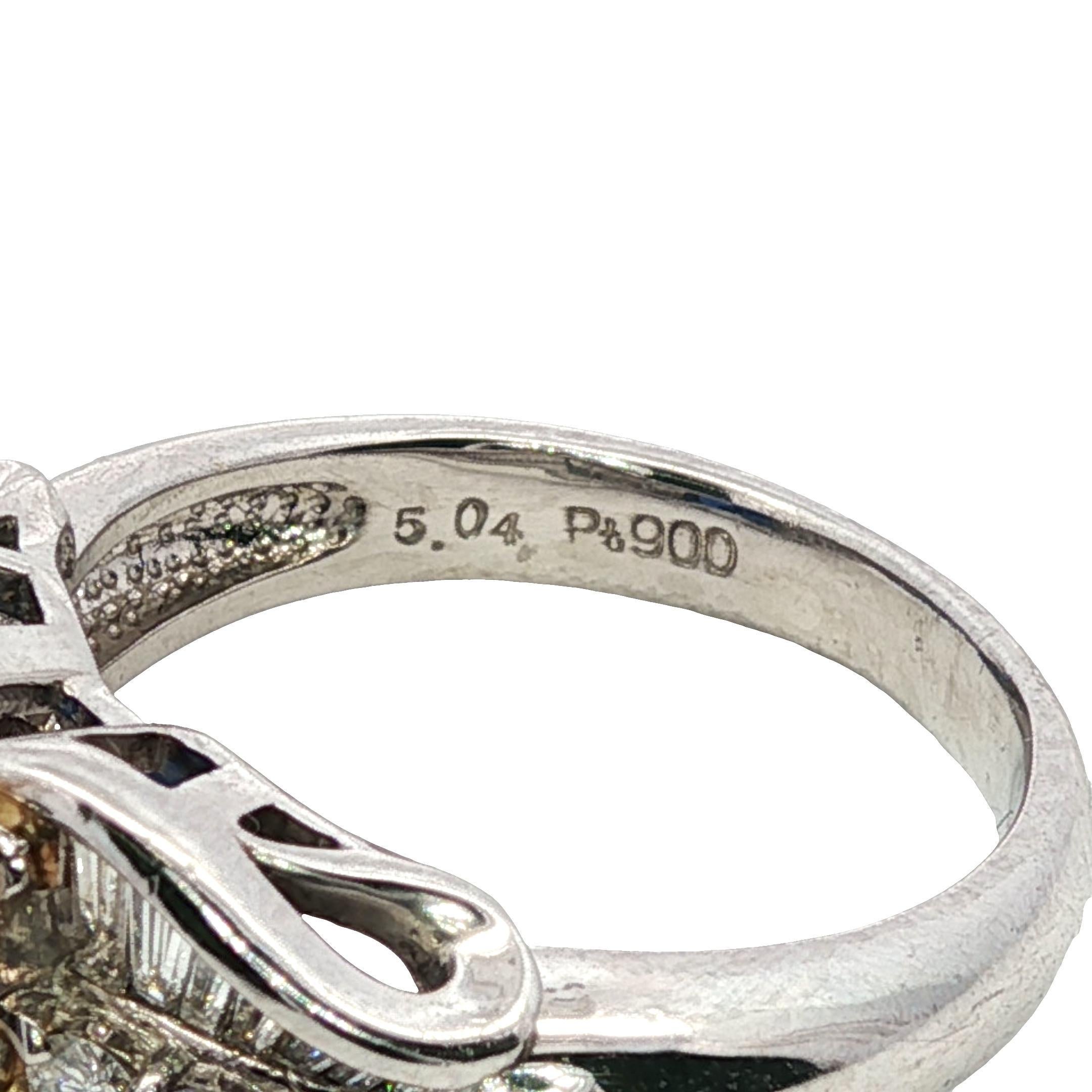 Nachlass Saphir Diamant Cocktail Ring Königsblau GIA zertifiziert 6,03ctw im Angebot 5