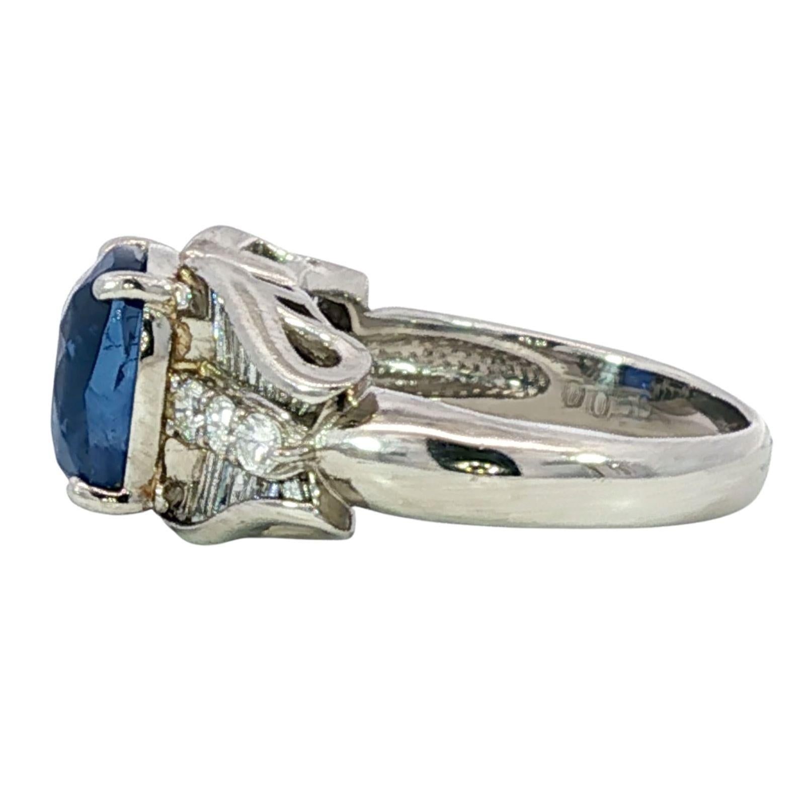 Nachlass Saphir Diamant Cocktail Ring Königsblau GIA zertifiziert 6,03ctw Damen im Angebot